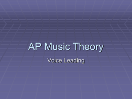 AP Theory Part 2 Voice Leading