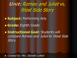 West Side STory PowerPoint - Mrs. LeNoir`s General Music and