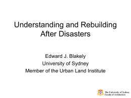 Understanding and Rebuilding After Disasters
