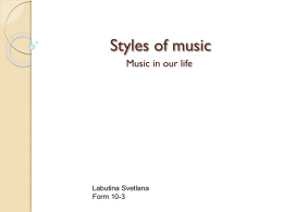 Styles of music