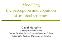 Machine Models of Human Musical Behaviour