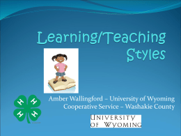 Learning/Teaching Styles - Washington State University