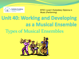 Working as a Musical Ensemble