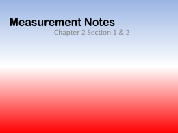 Measurement Notes