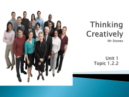 Creative Thinking - GCSE Business Studies