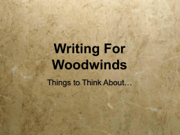 Writing For Woodwinds