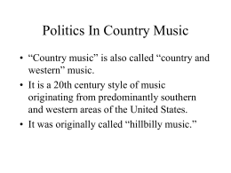 Politics In Country Music