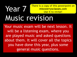 Y7 revision for 2015 exam