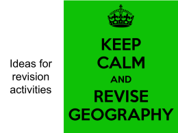 Ideas for revision activities AGTA