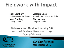 Fieldwork with Impact - Geographical Association