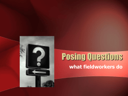Posing Questions