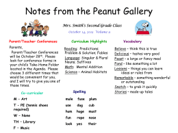 Notes from the Peanut Gallery