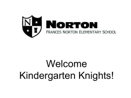 Welcome Kindergarten Knights!