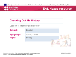 Lesson 1 - EAL Nexus