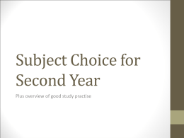 Subject Choice for Second Year - Loreto Secondary School Fermoy