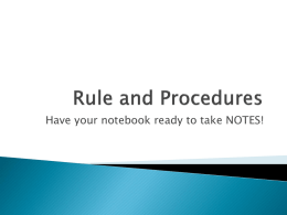 Rules and Procedures PPT
