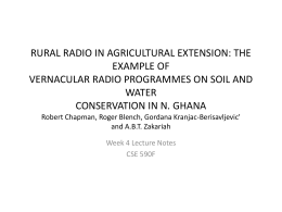 RURAL RADIO IN AGRICULTURAL EXTENSION: THE EXAMPLE