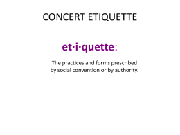 Concert Etiquette