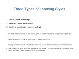 Three Types of Learning Styles