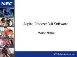 Aspire Release 3.0 Presentation