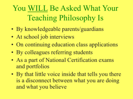 So, What Is a Teaching Philosophy and How Do I