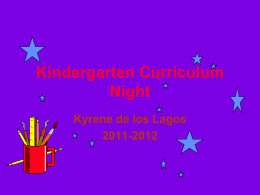 Curriculum Night Kindergarten