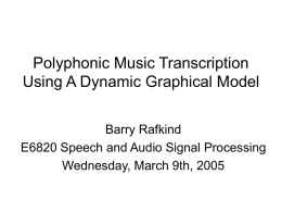 Barry Rafkind: Polyphonic Music Transcription Using A Dynamic