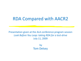 Differences between AACR2 and RDA