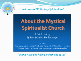 INTRODUCTION - Mystical Spiritualist Church