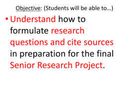 Objective: (Students will be able to…)