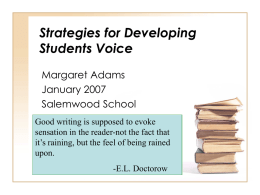 Strategies for Developing Students Voice