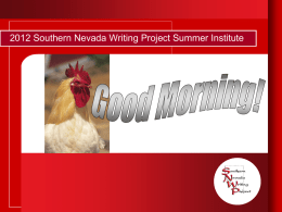 12 Summ Inst Day 6_0 - Southern Nevada Writing Project