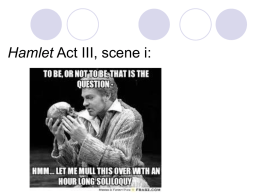 Hamlet Act III, scene i: