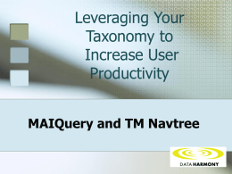 MAIQuery and TM Navtree