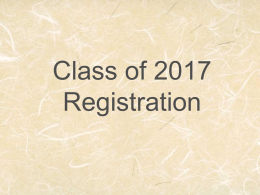 Class of 2013 Registration - Morris Community High School