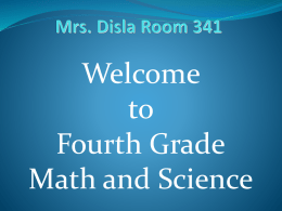 Welcome to Fourth Grade - MrsDisla