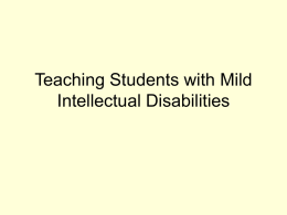 Teaching Students with Mild Intellectual Disabilities