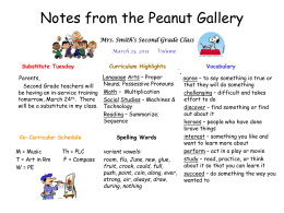 Notes from the Peanut Gallery