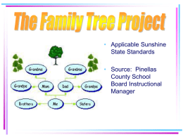 The Family Tree Project, SSS - Pinellas County Schools & Teachers