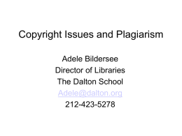 Copyright and plagarism