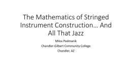 Mathematics of Stringed Instrument Construction* And All