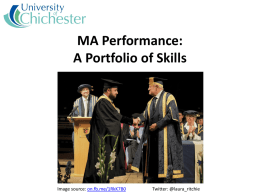MA Performance: A Portfolio of Skills