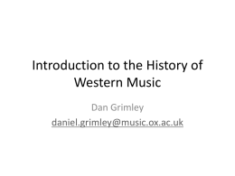 Introduction to History of Western Music