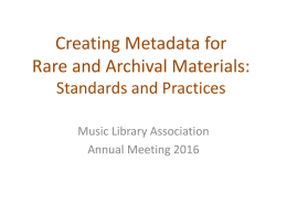 PPT - Music Library Association