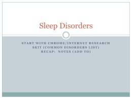 sleep disorders ppt