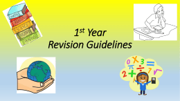 1st Year Revision Guidelines