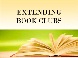 extending book clubs - Gwin Oaks Media Center