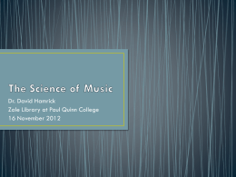 The Science of Music - Zale Library @ Paul Quinn College