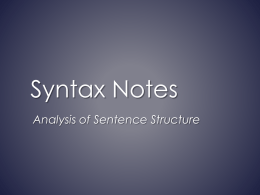 When analyzing syntax, look for