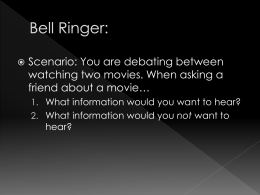 Bell Ringer - Mr. Short`s English Class